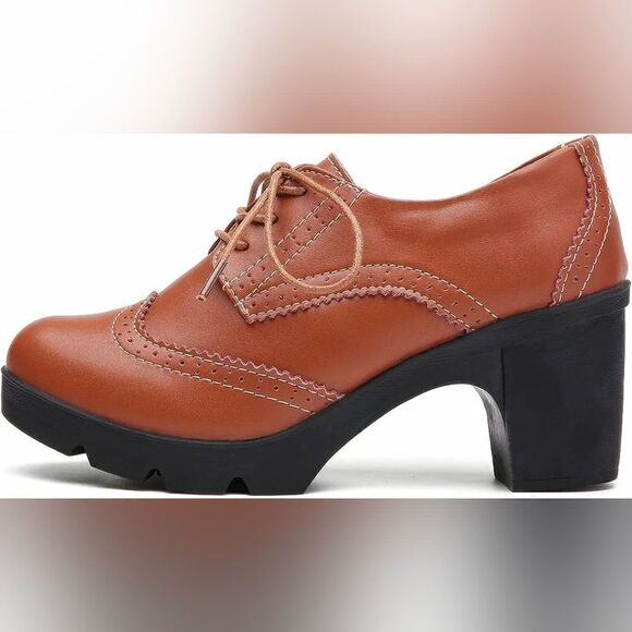 (51-2967) DADAWEN Women's Classic  Mid-Heel Square Toe Oxfords Sz 40 (9.5) - Picture 6 of 14